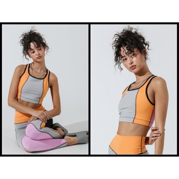 💕ELECTRIC & ROSE💕 Colorblock Set Viva Sports Bra + Nova Legging Large NWT - Picture 3 of 16